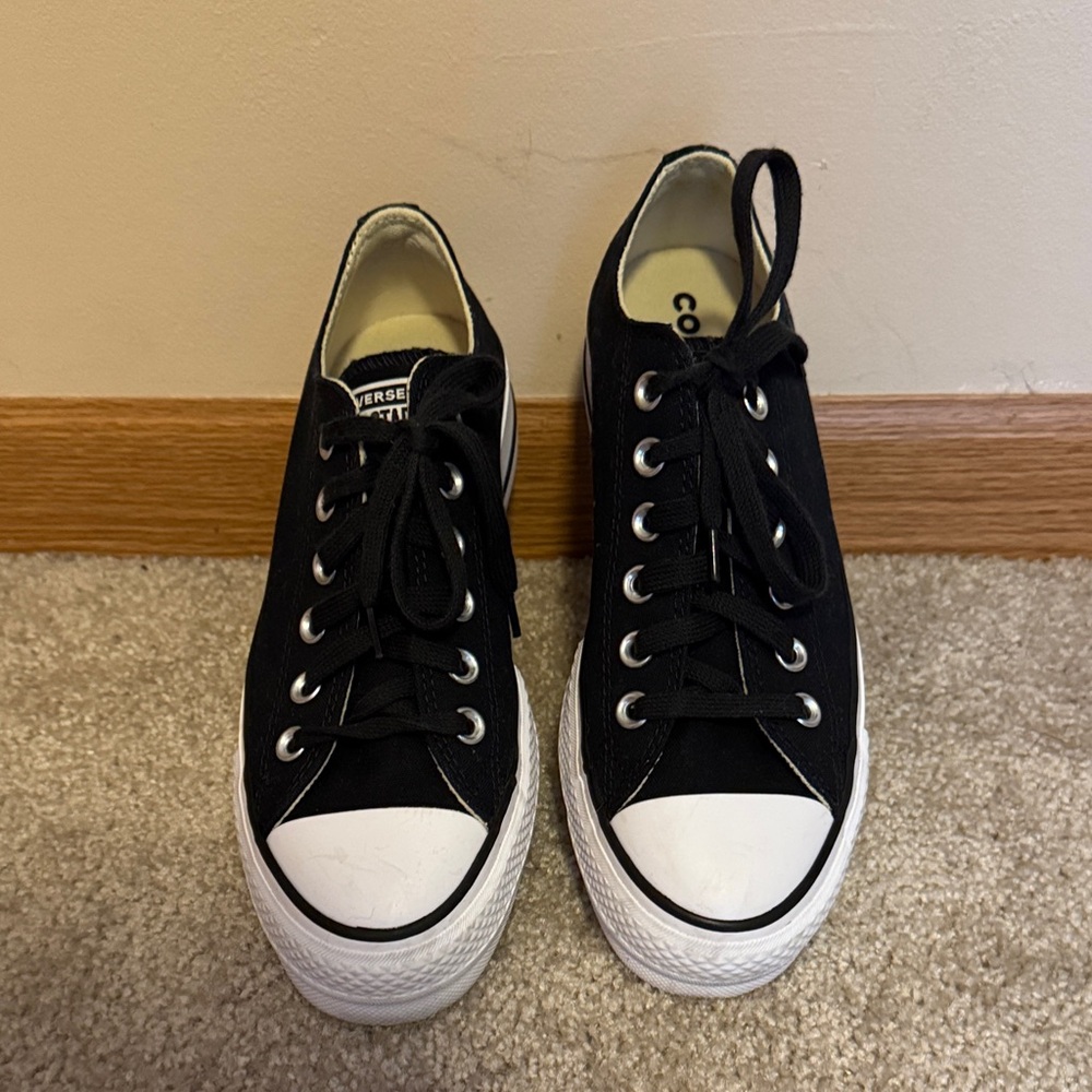 Converse Platform Black and White Canvas Sneakers